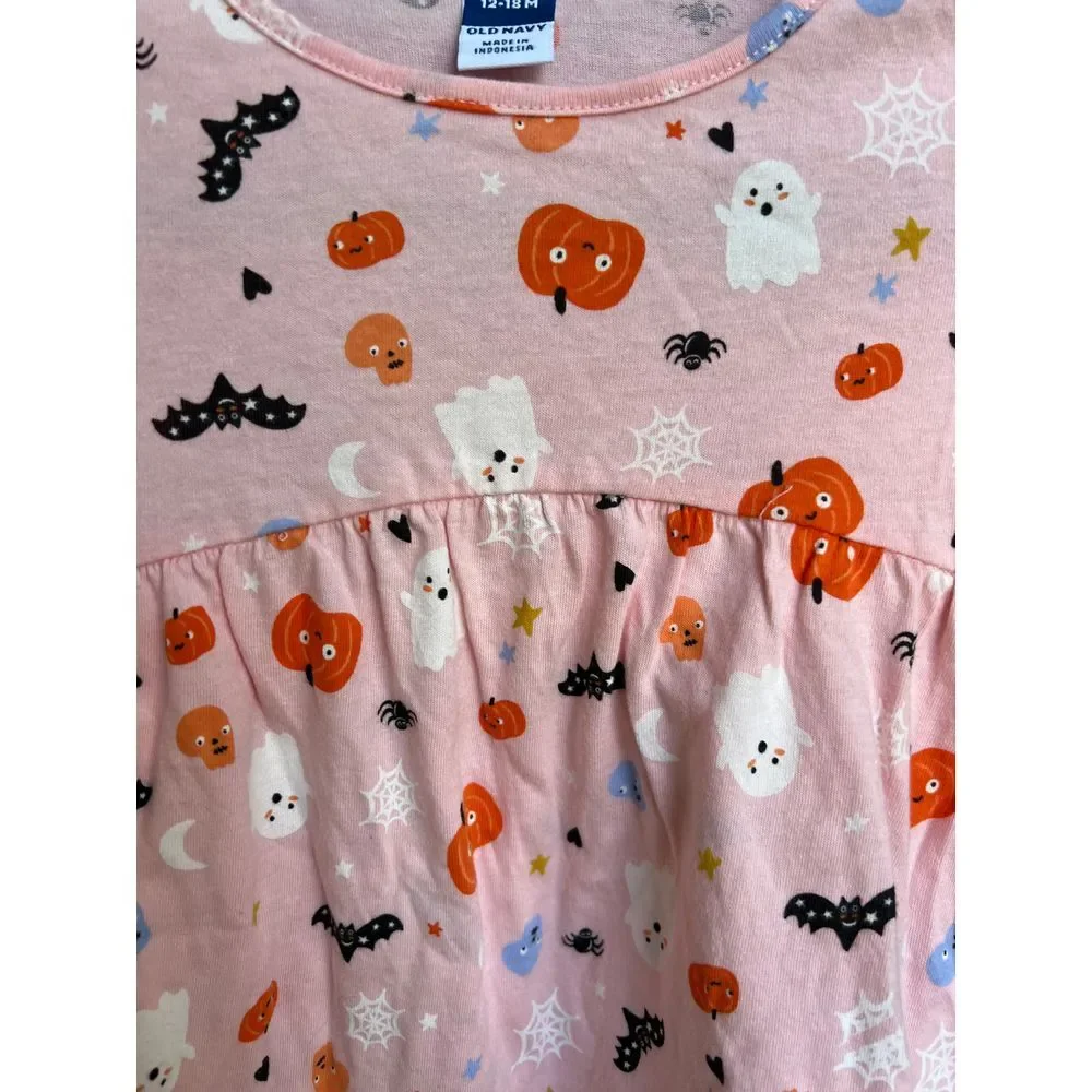 Old Navy‎ Girls Pink Halloween Long Sleeve Play Dress Size 12-18 months NWT
